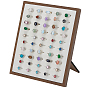Wooden Photo Frame Earring Organizer Display Stands with Velvet Mat, Rectangle