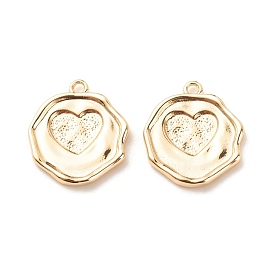 Brass Pendants, Flower with Heart