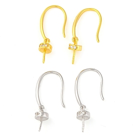 925 crochets de boucles d'oreilles en argent sterling avec micro pavé de zircones cubiques transparentes