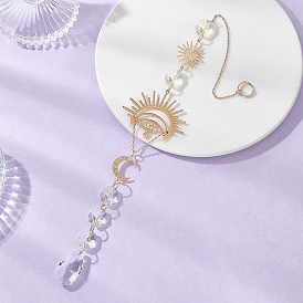 Стеклянные подвесные ловцы солнца, с латунным звеном и 201 подвесками из нержавеющей стали, создатель радуги, для наружного украшения сада