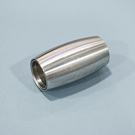 Barrel 304 Stainless Steel Magnetic Clasps with Glue-in Ends