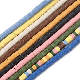 Нити бусин из искусственного камня лавы ручной работы, колонка, яркие глазированный фарфор