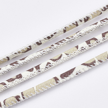 Round PU Leather Cords, Leopard Print Pattern