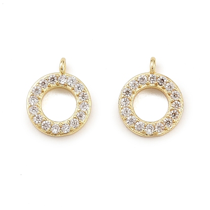 Латунные микро проложить кубического циркония подвески, плоско-круглые, долговечный, стойки покрытие
