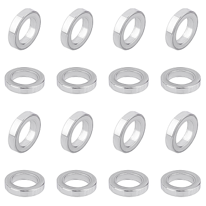 30Pcs 304 Stainless Steel Beads, Ring