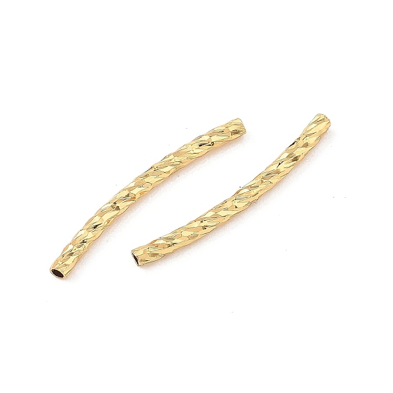 SHEGRACE Brass Beads, Curved Tube Beads, Cadmium Free & Nickel Free & Lead Free