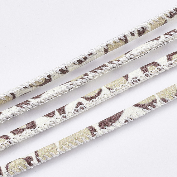 Round PU Leather Cords, Leopard Print Pattern