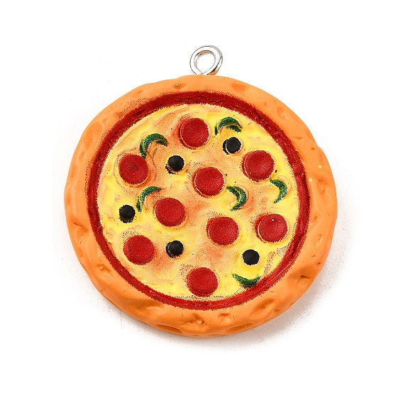 Непрозрачные подвески смолы, миниатюрные брелоки в виде пиццы