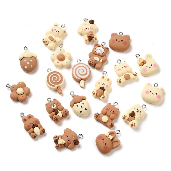 Непрозрачные подвески смолы, с платиновыми железными петлями, разнообразные