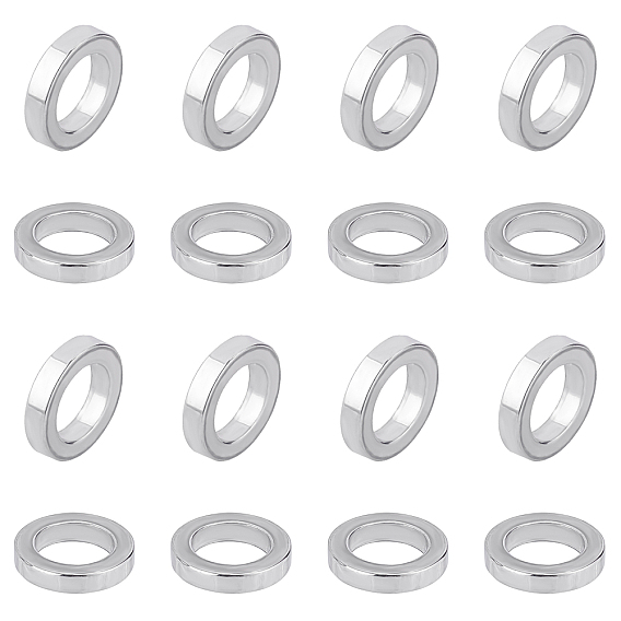 30Pcs 304 Stainless Steel Beads, Ring