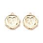 Brass Pendants, Flower with Heart