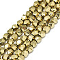 Electroplate Non-magnetic Synthetic Hematite Beads Strands, Round, Faceted