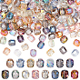 120 шт 15 цвета гальванические стеклянные бусины, Sqaure, граненые