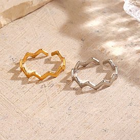 304 открытые манжеты из нержавеющей стали для женщин, волна