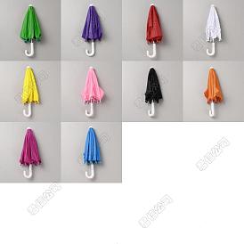 10 Stück 10 Farben Mini-Polyester-Puppenschirm, Regenschirm aus Edelstahl und Kunststoff, Puppenherstellung, für diy puppen zubehör