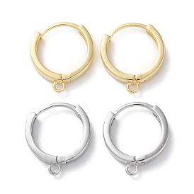 Латунь обруча серьги выводы, с горизонтальными петлями