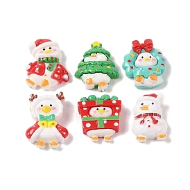 Christmas Opaque Resin Decoden Cabochons, Duck Mixed Shapes