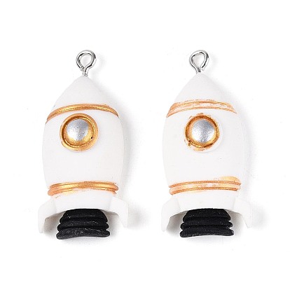 Непрозрачные подвески смолы, ракетные чары, с железной платиной петлей