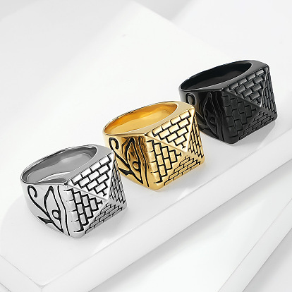 304 из нержавеющей стали кольца палец для мужчин, пирамида с узором в виде глаза Гора