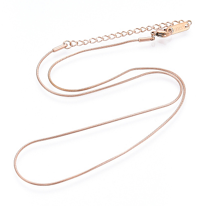 Ion Plating(IP) 304 Stainless Steel Round Snake Chain Necklace, for Beadable Necklace Making