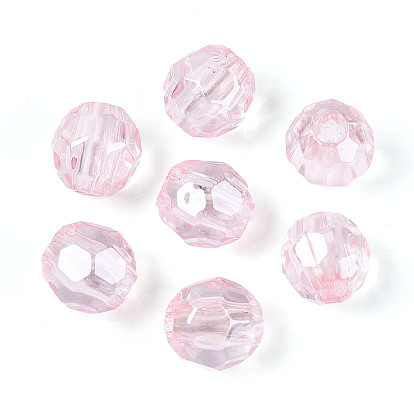 Прозрачные акриловые бусины, баррель, граненый(32 граненый)