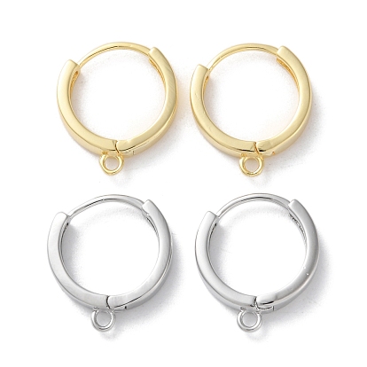 Латунь обруча серьги выводы, с горизонтальными петлями