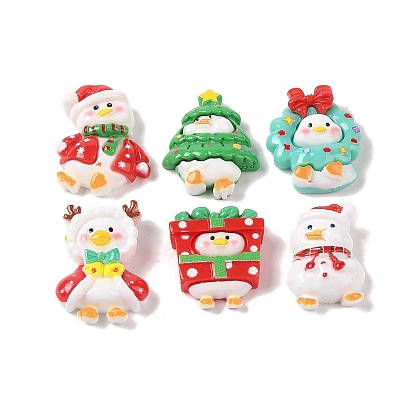 Christmas Opaque Resin Decoden Cabochons, Duck Mixed Shapes