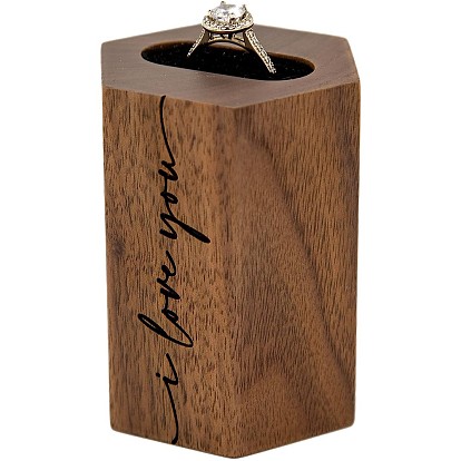Wood Rings Boxes, Wedding Ring Gift Case, Hexagon