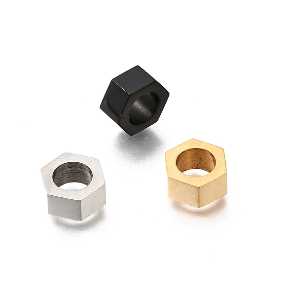 304 из нержавеющей стали крупные бусины отверстие, шестиугольник