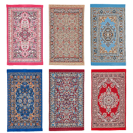 6 шт. 6 стили 1:12 украшение для пола мини-кукольного домика, Турецкий ковер, тканый ковер, миниатюрная сцена