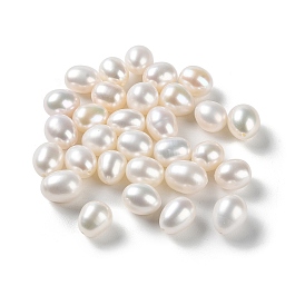 Natural Cultured Freshwater Pearl Beads, Half Drilled, Rice, Grade 5A