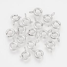 Brass Spring Ring Clasps, Nickel Free, Real Platinum Plated