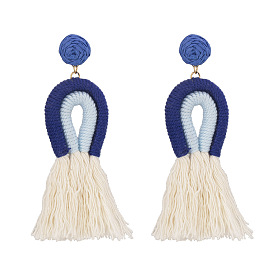 Colorful Tassel Earrings with Unique Design for Fashionable Street Style