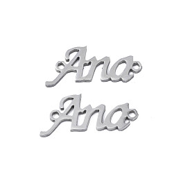 304 Stainless Steel Connector Charms, Word Ana