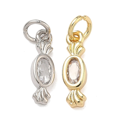 Латунные микропаве прозрачные подвески с фианитом, конфеты прелести, долговечный, стойки покрытие, без свинца и без кадмия