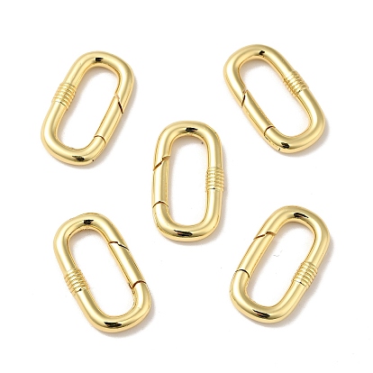 Brass Spring Gate Rings, Cadmium Free & Nickel Free & Lead Free, Oval