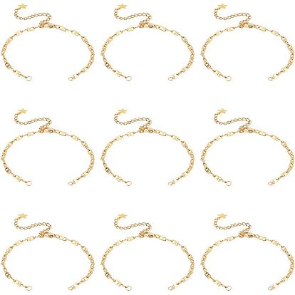 10 шт. наполовину готовые 304 браслеты из нержавеющей стали Mariner Link, с карабин-лобстерами , удлинитель цепи и перемычки, для изготовления коннекторных браслетов