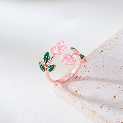 Кольца-манжеты из розового сплава с эмалью для женщин