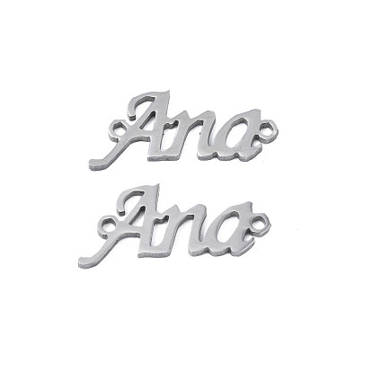 304 Stainless Steel Connector Charms, Word Ana
