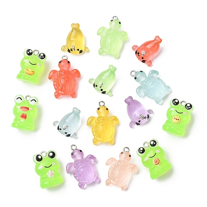 Прозрачные смоляные подвески, с железной платиной петлей