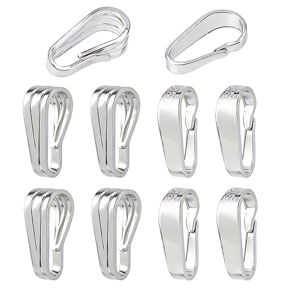 10 шт. 2 стили 925 застежки-кнопки из стерлингового серебра