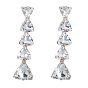 Exaggerated Multi-layer Triangle Glass Rhinestone Earrings for Women with Claw Chain