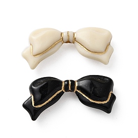 Непрозрачные акриловые бусины, бантом, золотой металл обвитыми