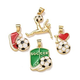 Латунь эмаль подвески, прелести футбола, золотые
