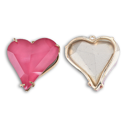 K 9 стеклянные подвески, с легкой позолоченной латунной фурнитурой, без кадмия и без свинца, граненые, сердце