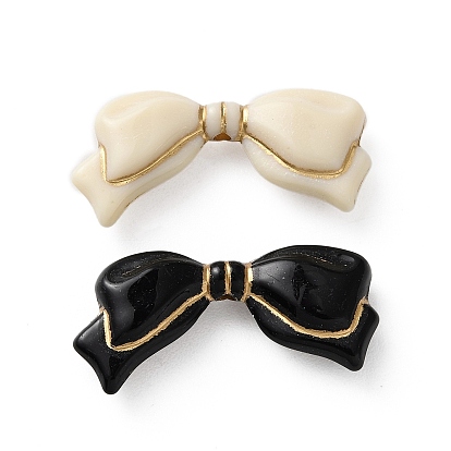 Непрозрачные акриловые бусины, бантом, золотой металл обвитыми