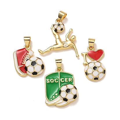 Латунь эмаль подвески, прелести футбола, золотые