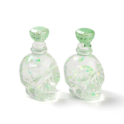 Муляж бутылки из прозрачной смолы кабошон, с блестками