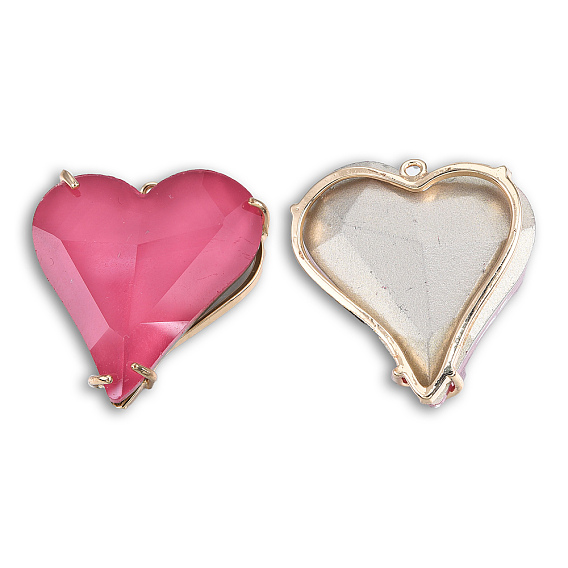 K 9 стеклянные подвески, с легкой позолоченной латунной фурнитурой, без кадмия и без свинца, граненые, сердце