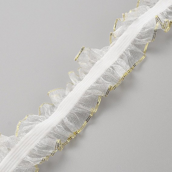 Cordon élastique plat à volants en polyester, sangle vêtement accessoires de couture